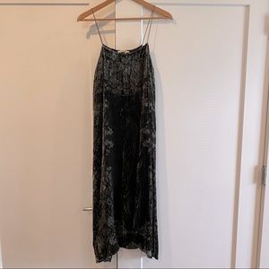 Anthropologie crushed velvet slip dress